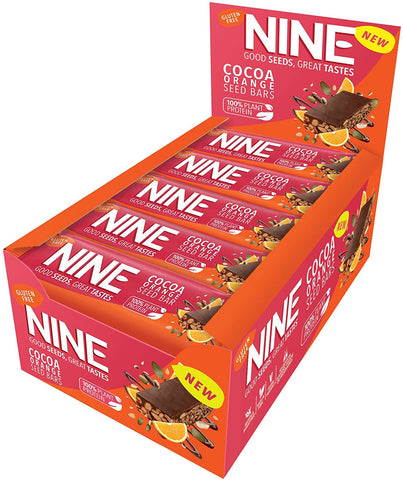 Nine Dark Choc & Orange Seed Bar 40g (Pack of 20)