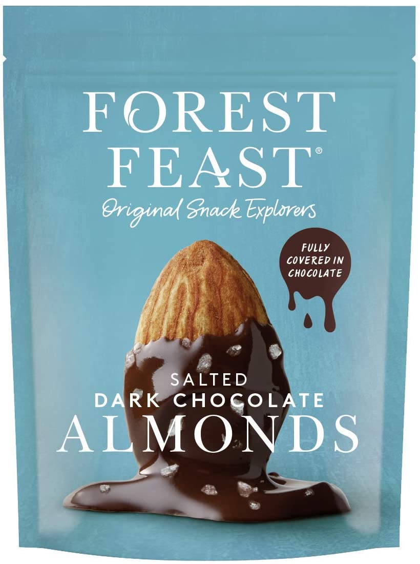 Forest Feast Sea Salted Dark Chocolate Almonds 120g (Pack of 8)