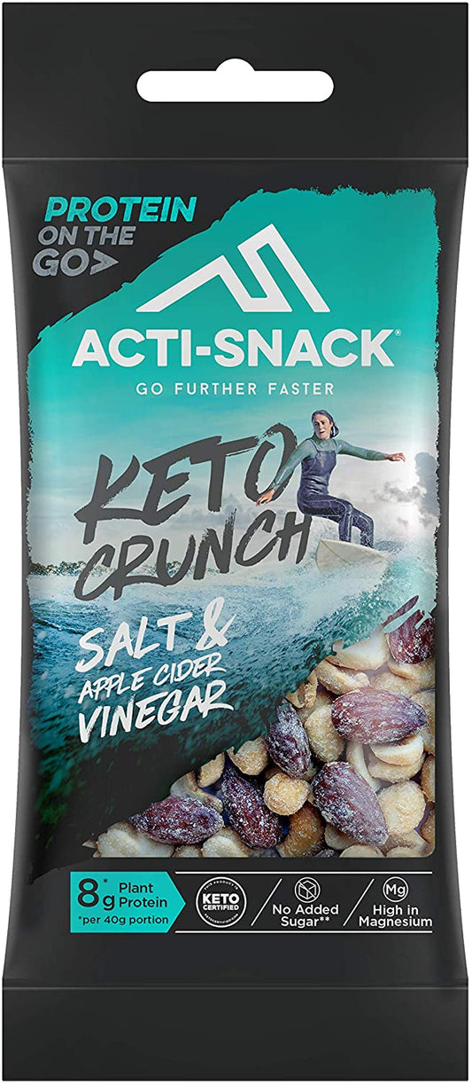Act snack Keto Crunch Salt & Apple Cider Vinegar Mix 40g (Pack of 12)
