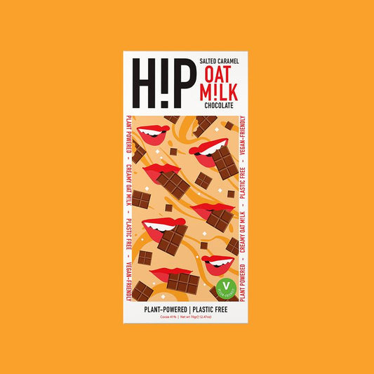 hip choc Salted Caramel Oat Milk Chocolate  70g (Pack of 12)