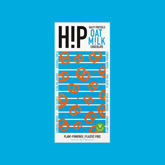 hip choc Salty Pretzel Oat Milk Chocolate  70g (Pack of 12)