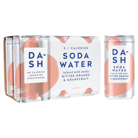 dash Soda Water with Wonky Bitter Oranges & Graperfruit (6x200ml) (Pack of 4)