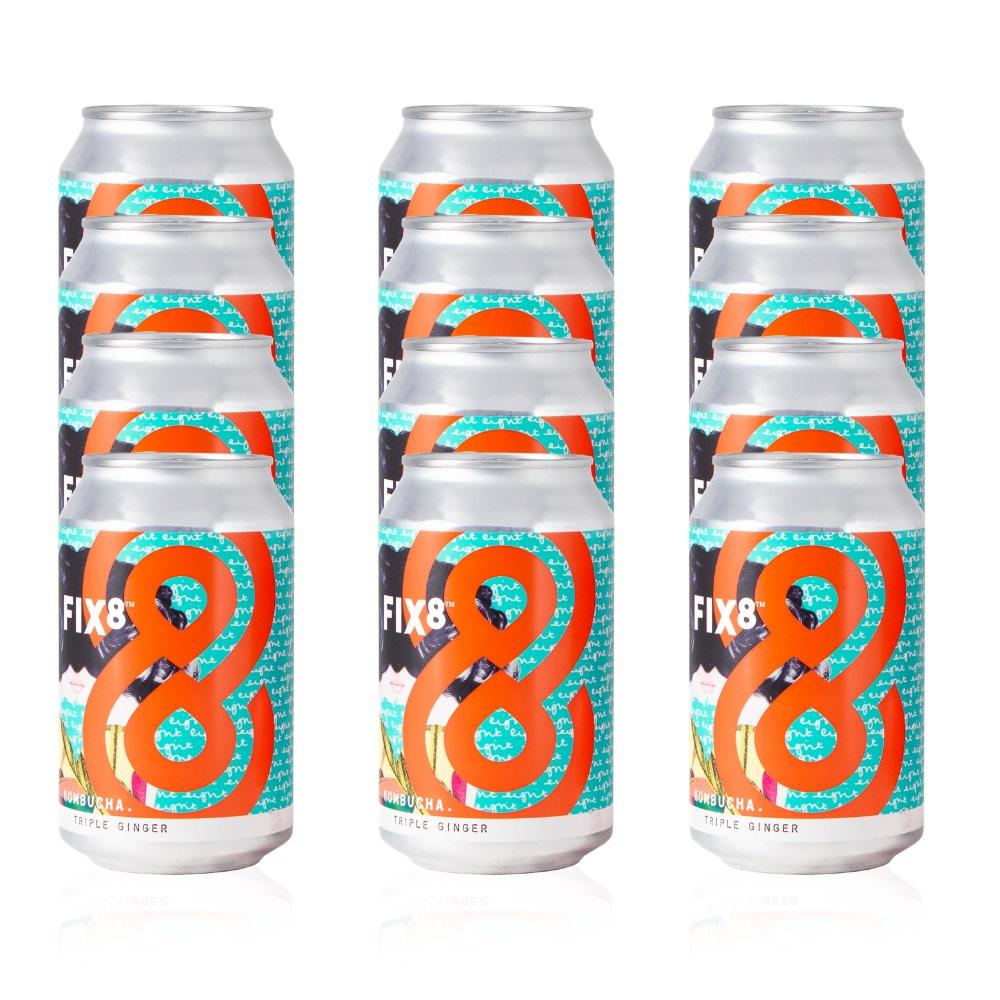 Fix8 Triple Ginger Kombucha 330ml (Pack of 12)