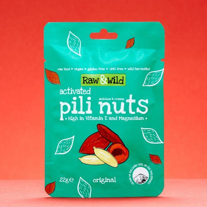 Raw & Wild Activated Pili Nuts - Original Snack pack 22g (Pack of 12)