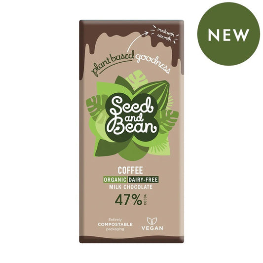 Seedand Bean Coffee Vegan Milk Organic Chocolate 75g (Pack of 10)