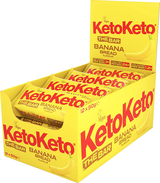 Keto Keto Banana Bread Keto Biscuit Bar 50g (Pack of 12)