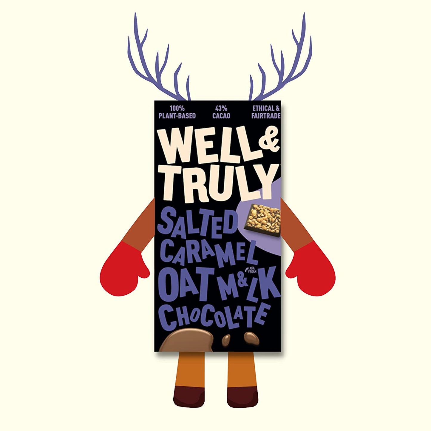 Well & Truly Salted Caramel Oat Milk Chocolate 90g (Pack of 10)