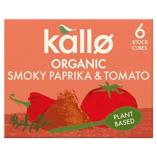 Kallo Organic Smoky Paprika & Tomato Stock Cubes 66G