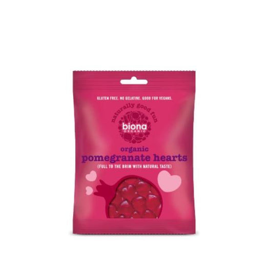 Biona Pomegranate Hearts - Vegan 75g (Pack of 10)