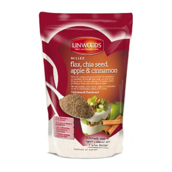 Linwoods Milled Flaxseed,Chia,Apple & Cinnamon 200g (Pack of 12)