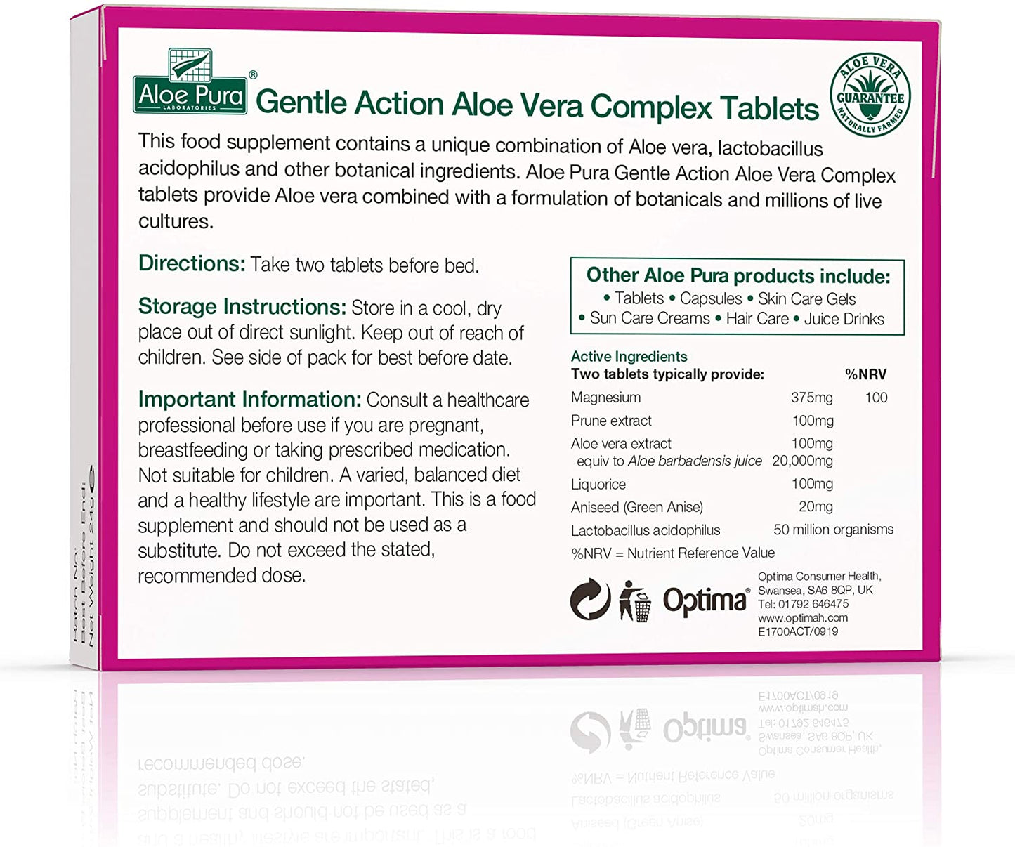 Aloe Pura Gentle Action Aloe Vera Colax 60 Tablets