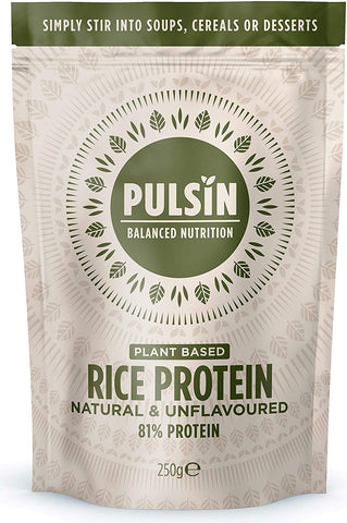 Pulsin Rice Protein Powder - 100% Natural,Unsweetened & Unflavoured 250g