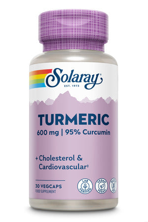Solaray Turmeric 600mg - Lab Verified - Vegan - Gluten Free - 30 VegCaps