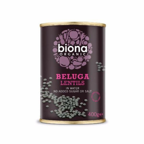 Biona Black Beluga Lentils Organic - no BPA used in can 400g
