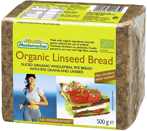 Mestemacher Linseed Bread - Organic 500g (Pack of 6)