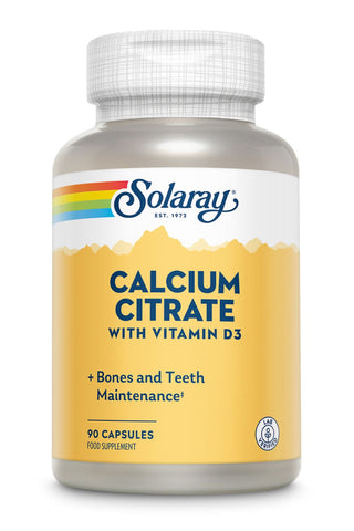 Solaray Calcium Citrate with Vitamin D3 - Bones and Teeth Maintenance - Lab Verified 90 Capsules