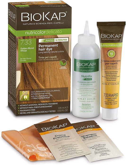 Biokap Golden Blond Wheat 7.33 Rapid Hair Dye 135ml
