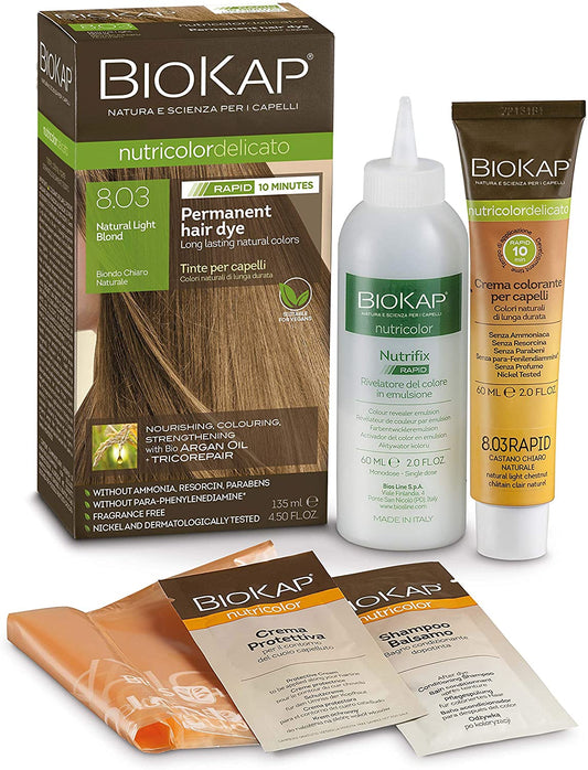 Biokap Natural Light Blond 8.03 Rapid Hair Dye 135ml
