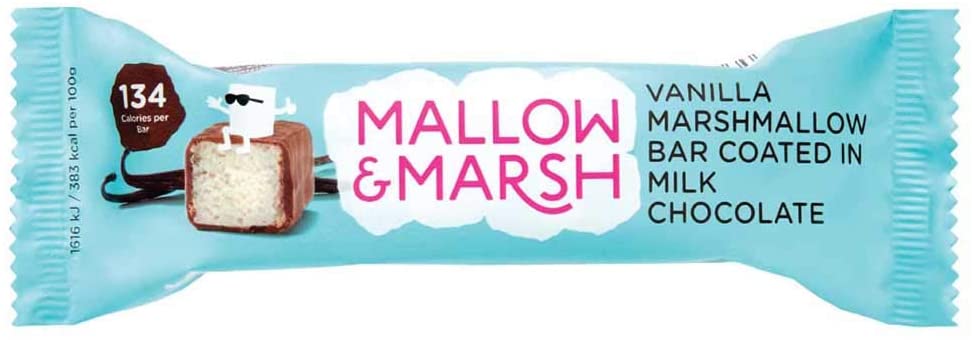 Mallow & Marsh Vanilla Marshmallow Bar - Chocolate Covered 35g (Pack of 12)