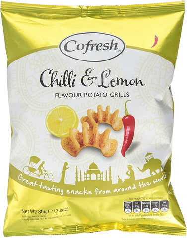 Cofresh Chilli & Lemon Potato Grills 80g (Pack of 12)