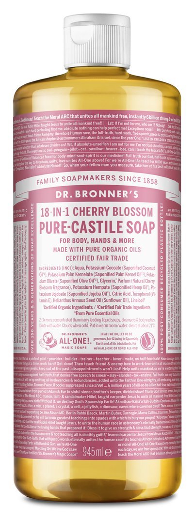 Dr Bronners Organic Cherry Blossom Pure Castile Liquid Soap 945ml
