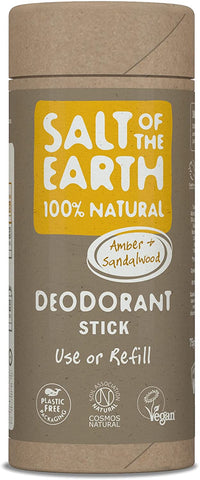 Salt Of The Earth Amber & Sandalwood Natural Deodorant Stick Refil 75g