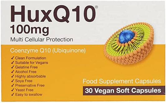 HuxQ10 100mg High Absorbtion Vegan CoQ10 30 VCaps