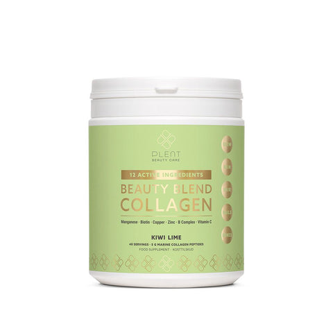Plent Beauty Blend Collagen Kiwi Lime - 12 Active Ingredients - 5G Marine Collagen Peptides - 40 Servings