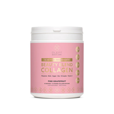 Plent Beauty Blend Collagen Pink Grapefruit - 12 Active Ingredients - 5G Marine Collagen Peptides - 40 Servings