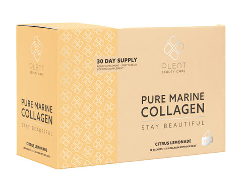 Plent Pure Marine Collagen Citrus Lemonade - Stay Beautiful - 5G Collagen Peptides Daily - 30 Sachets
