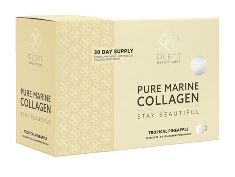 Plent Pure Marine Collagen Tropical Pineapple - Stay Beautiful - 5G Collagen Peptides Daily - 30 Sachets