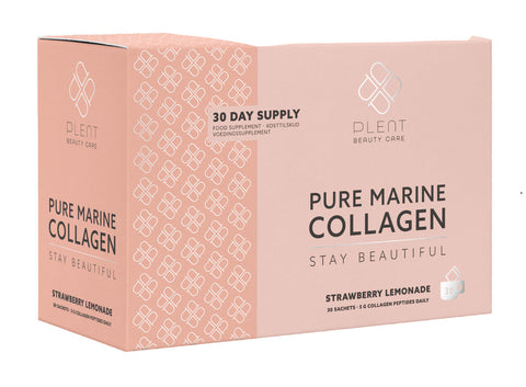 Plent Pure Marine Collagen Strawberry Lemonade - Stay Beautiful - 5G Collagen Peptides Daily - 30 Sachets