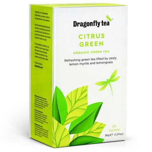 Dragonfly Organic Citrus Green Tea 20 Bags (Pack of 4)