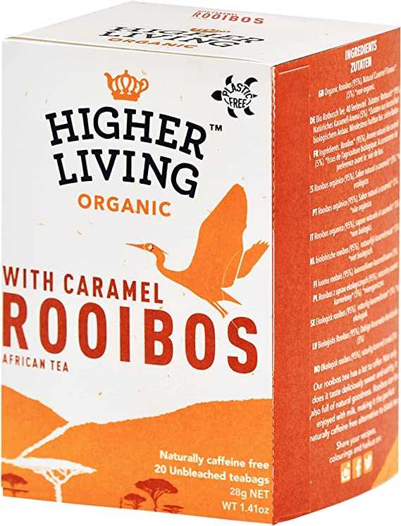 Higher Living Rooibos Caramel Tea 20 Bags (Pack of 4)