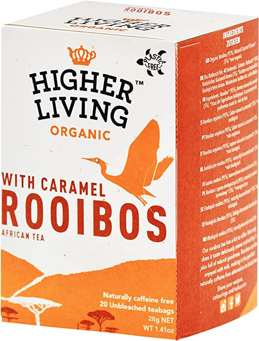 Higher Living Rooibos Caramel Tea 20 Bags (Pack of 4)