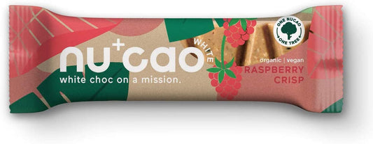 Nucao Vegan White Chocolate - Raspberry Crisp 40g (Pack of 12)