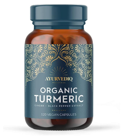 Ayurvediq Wellness Organic Turmeric Ginger & Black Pepper Extract Caps - 120's (Pack of 25)