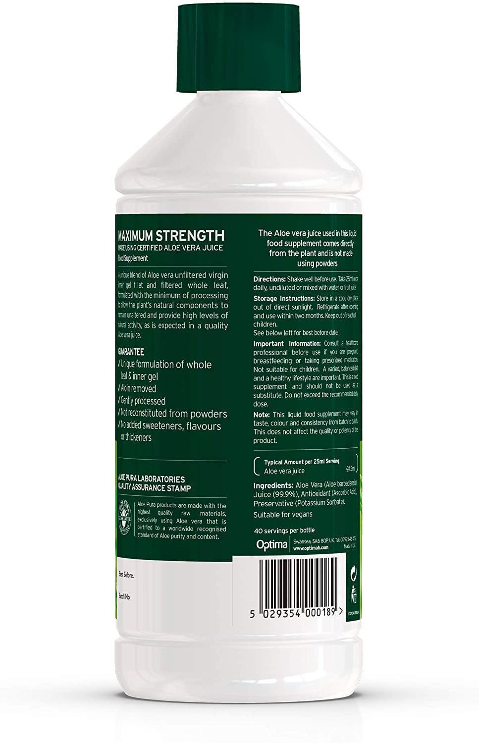 Aloe Pura Aloe Vera Juice Max Strength 1ltr