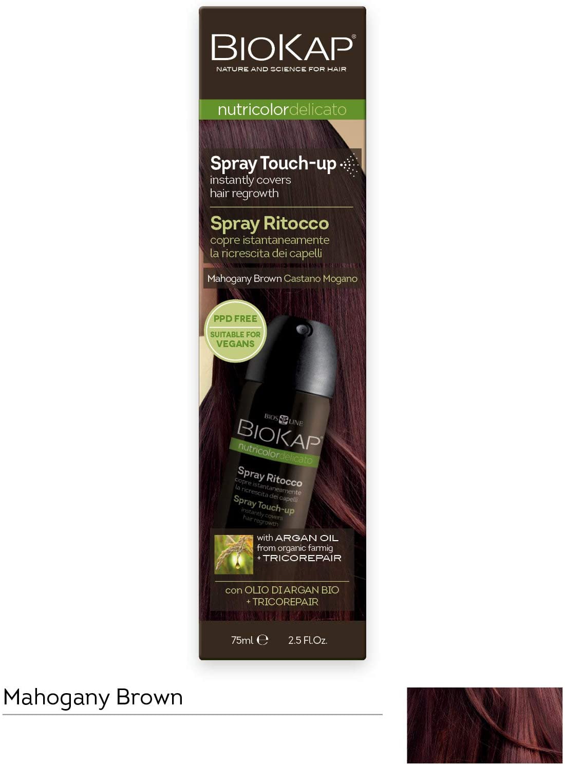 BioKap Mahogany Brown Root Touch Up Spray 75ml