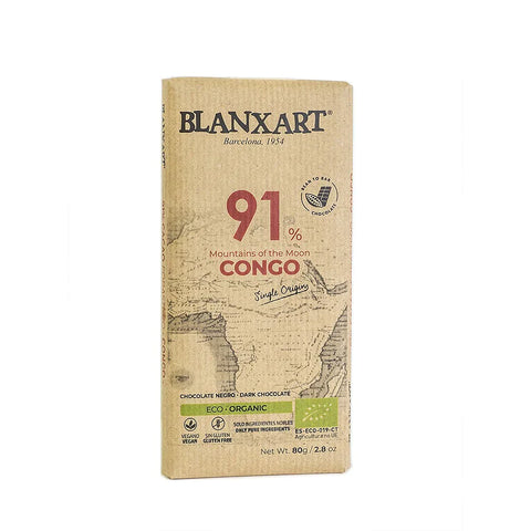 Blanxart Organic 91% Congo 80g (Pack of 3)
