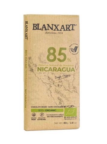 Blanxart Organic 85% Nicaragua 80g (Pack of 3)
