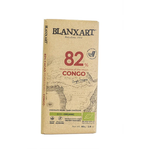 Blanxart Organic 82% Congo 80g (Pack of 3)