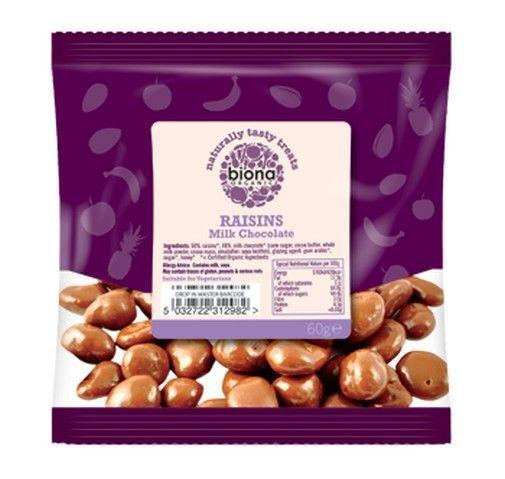 Biona Organic Milk Chocolate Raisins 60g