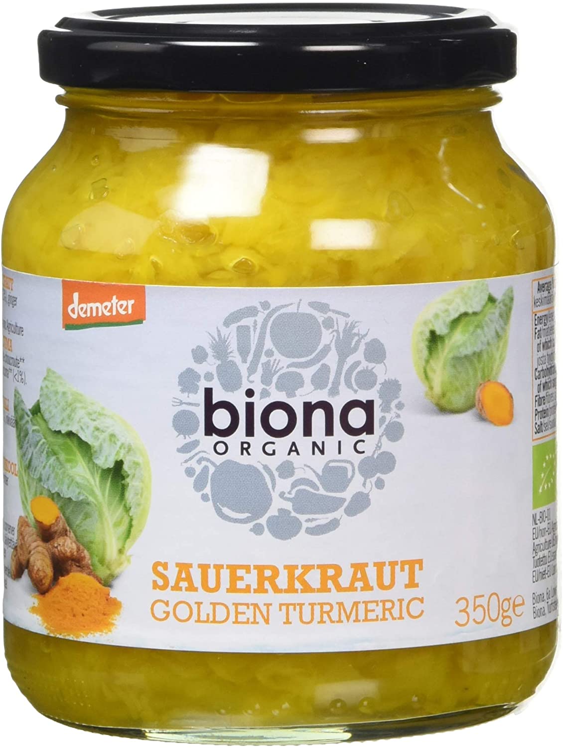 BIONA Biona Sauerkraut Golden Turmeric Organic/ Demeter 350g