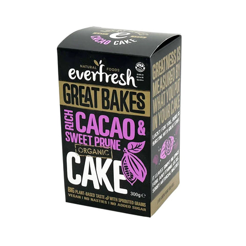 Everfresh Natural Foods Cacao & Sweet Prune Cake 300g (Pack of 8)