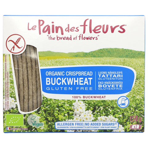 Le Pain Des Fleurs Buckwheat Crispbread no Salt 150g (Pack of 6)