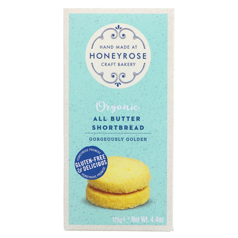 Honeyrose All Butter Shortbread 125g - Organic (Pack of 6)