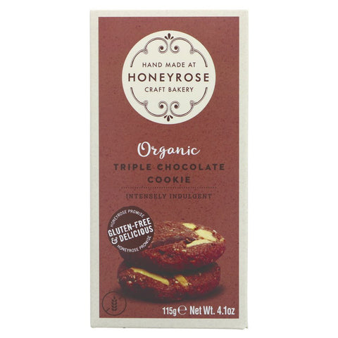 Honeyrose Triple Chocolate Cookie 115g - Organic (Pack of 6)