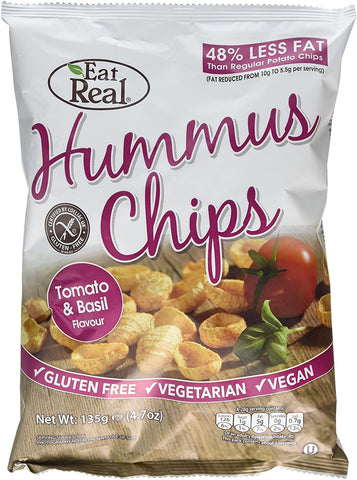 Eat Real Hummus Chip Tomato Basil 135g (Pack of 10)