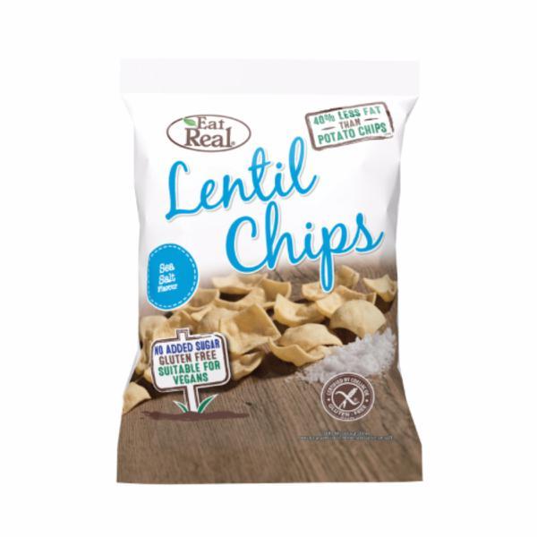Eat Real Lentil Chips Sea Salt 40g (Pack of 12)